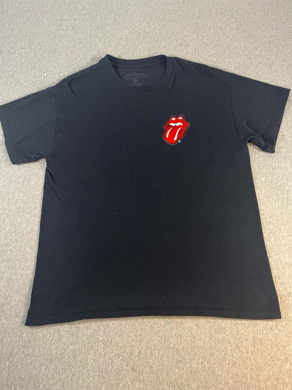 The Rolling Stones Black Graphic Tee Patch Logo Short Sleeve Shirt Men’s L